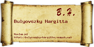Bulyovszky Hargitta névjegykártya